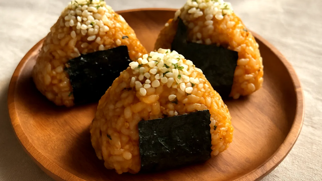 Miso-Reis-Bällchen mit Hanfsamen und Nori"