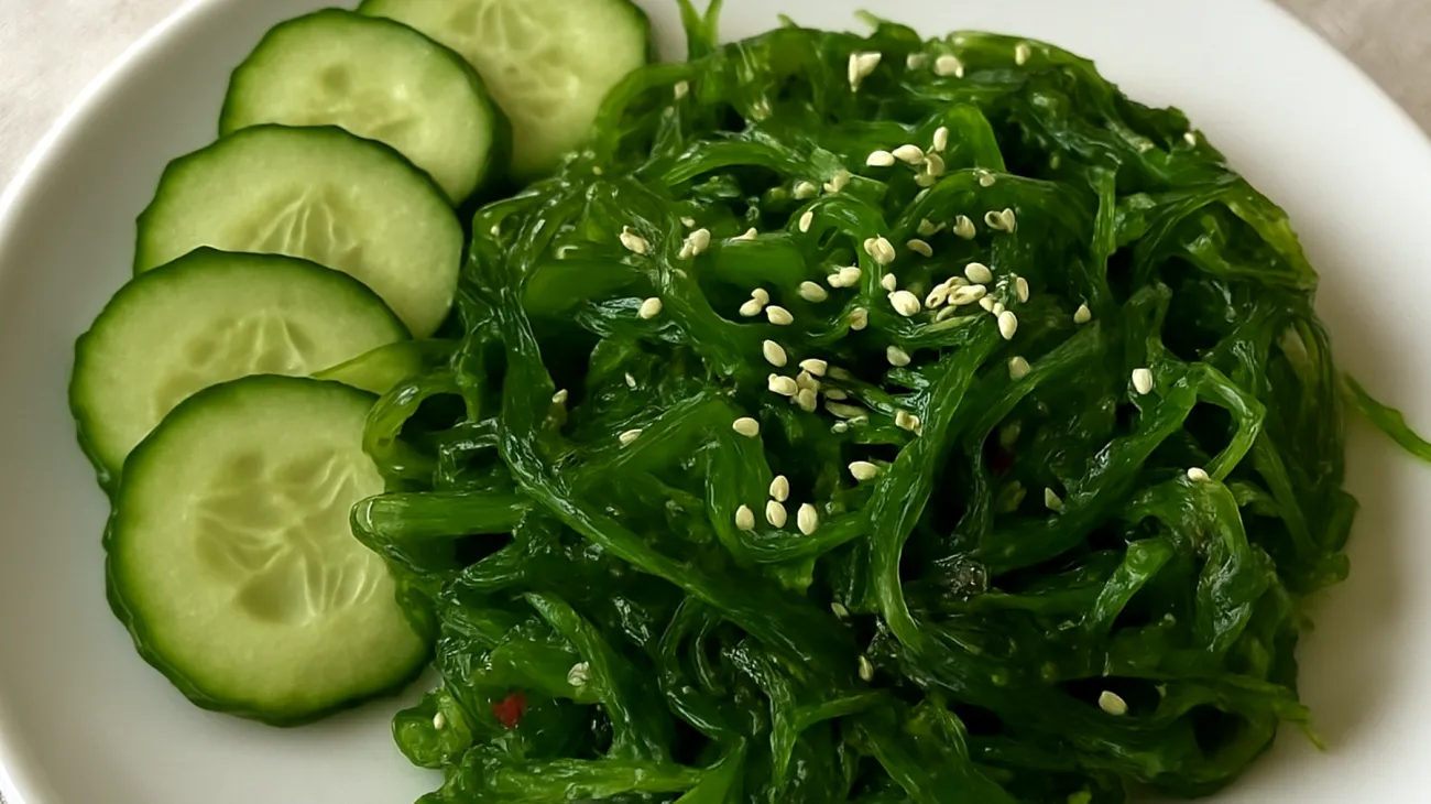 Wakame-Algen-Salat mit Gurke und Sesam"